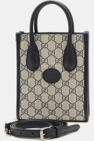 Gucci GG Supreme Canvas and Leather Interlocking G Tote Bag