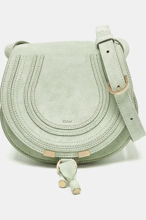 Chloé Light Suede and Leather Small Marcie Saddle Bag