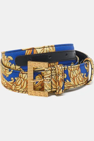VERSACE Baroque Print Fabric Buckle Waist Belt