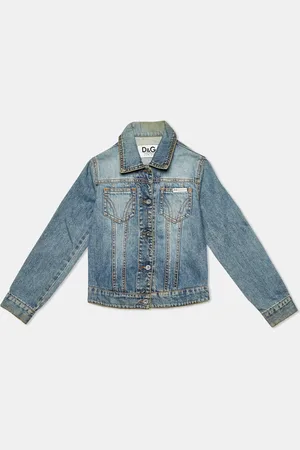 Dolce & Gabbana Junior Denim Studded Button Front Jacket 6 Yrs