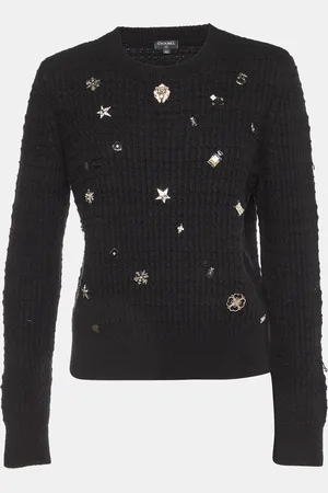 CHANEL Lucky Charms Embellished Wool Blend Jumper L