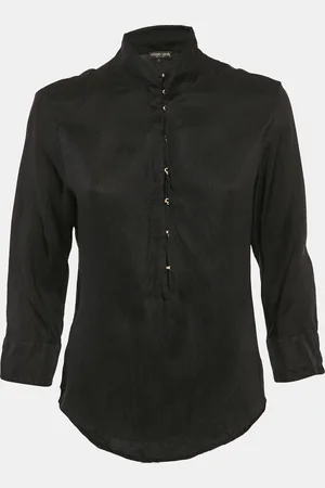 Roberto Cavalli Crinkled Crepe Tunic Top S
