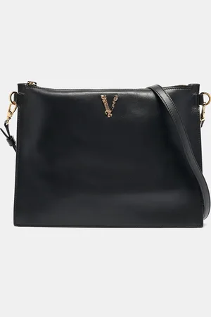 VERSACE Leather Virtus Crossbody Bag