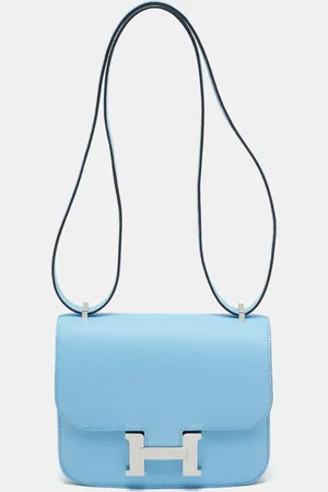 Hermès Hermès Celeste Epsom Leather Palladium Finish Constance 18 Mini Bag