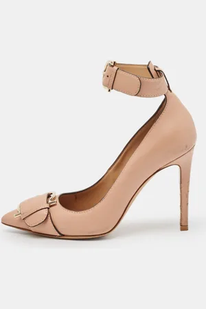 Salvatore Ferragamo Leather Buckle Ankle Strap Pumps Size 36