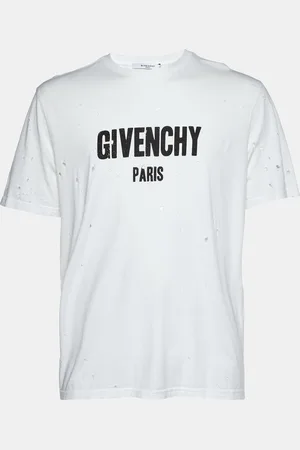 Givenchy Logo Print Cotton Distressed T-Shirt L