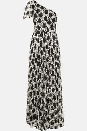Missoni Black/ Patterned Crochet Knit One-Shoulder Maxi Dress S