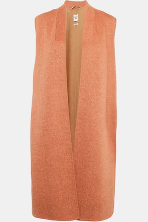 Hermès Cashmere Sleeveless Open Front Mid Length Coat M