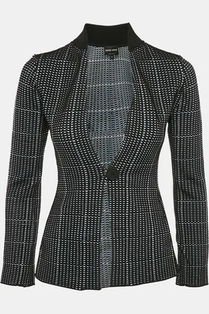 Giorgio Armani /Blue Textured Knit Button Front Cardigan S