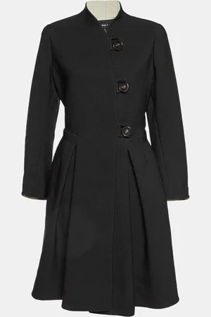 Giorgio Armani Textured Crepe Single Breasted Coat L