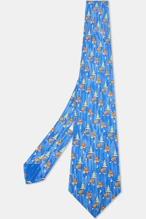 Hermès Hermès Beavers Print Silk Classic Tie