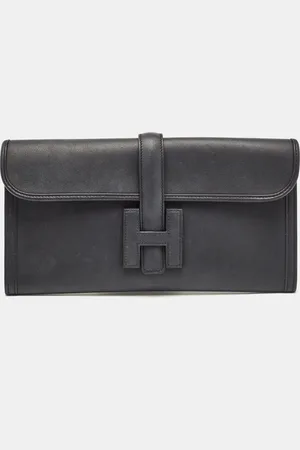 Hermès Bleu Indigo Swift Leather Elan Jige 29 Clutch