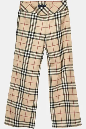 Burberry Kids Vintage Check Wool Blend Wide Leg Pants 8 Yrs