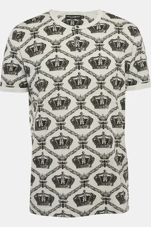 Dolce & Gabbana Printed Cotton Knit Henley T-Shirt XXL