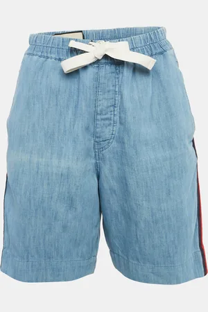 Gucci Denim Contrast Tape Trimmed Bermuda Shorts XXS