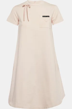 Prada Cotton Jersey Bow Detail A-Line Mini Dress XS