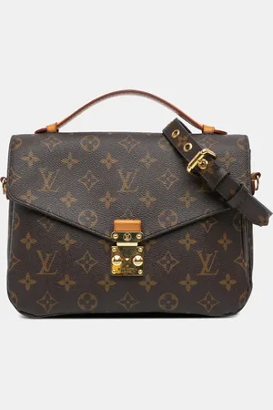 LOUIS VUITTON Brown Monogram Canvas and Leather Pochette Metis Bag