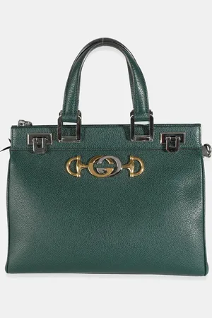 Gucci Dark Grainy Calfskin Small Zumi Top Handle Bag