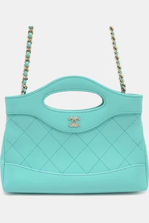 CHANEL Turquise Calf Leather 31 Mini Shopping Bag