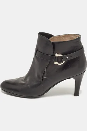 Salvatore Ferragamo Leather Gancini Ankle Length Boots Size 36.5