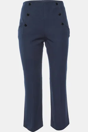 Sandro Cotton Blend Straight Fit Cropped Trousers S