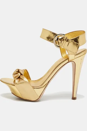 Sergio Rossi Leather Platform Ankle Strap Sandals Size 36.5