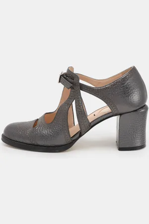 Fendi Metallic Chameleon Wing Tip Ankle Strap Pumps Size 35
