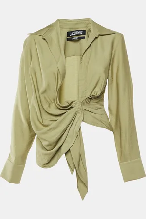 Jacquemus Crepe Le Bahia Tie Front Blouse XXS