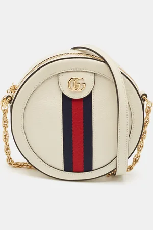 Gucci Off Leather Web Round Mini Ophidia Crossbody Bag
