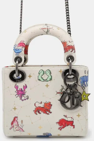 Dior Constellation Ivory/Multicolor Leather Lady Mini Bag