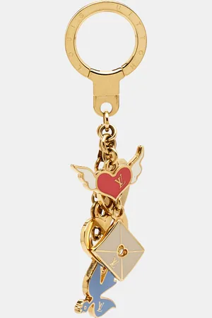 LOUIS VUITTON Enamel Heart Bird Letter Tone Key Chain