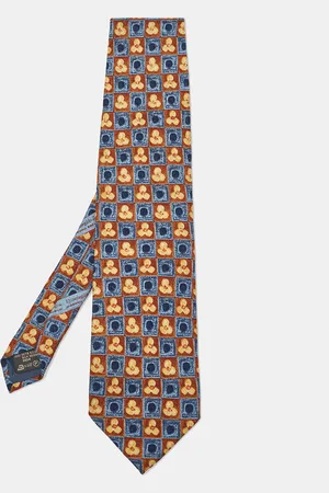Ermenegildo Zegna Vintage Printed Silk Traditional Tie