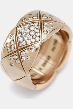 CHANEL Coco Crush Diamond 18k Rose Ring Size 56