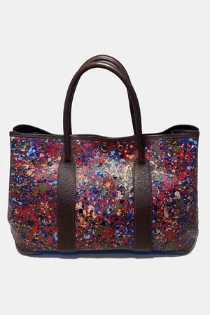 Hermès Abstract Hand Painted Garden Party 35 Tote