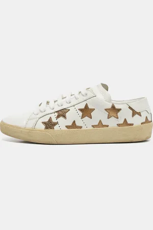 Saint Laurent Saint Laurent /Gold Leather Star Court Classic California Sneakers Size 40