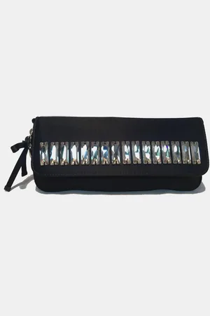 Gucci Silk Crystal Front Beaded Evening Bag Clutch