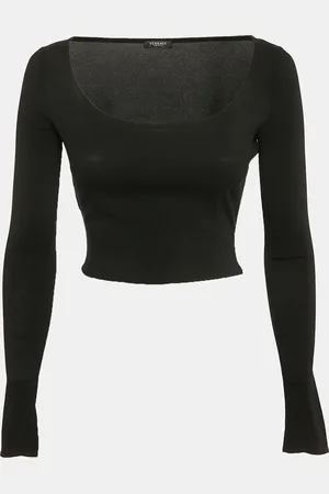 VERSACE Jersey Long Sleeve Crop Top S
