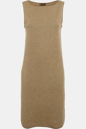 Loro Piana Vintage Houndstooth Cashmere Knit Short Dress M