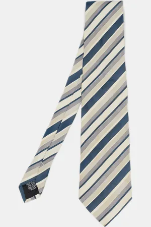 HUGO BOSS /Beige Diagonal Striped Silk Tie