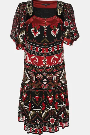 Gucci Printed Viscose and Silk Vintage Mini Dress M