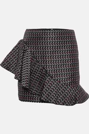 Emporio Armani Geometric Jacquard Ruffled Mini Skirt S