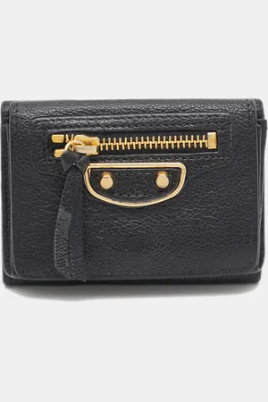 Balenciaga Leather Classic Metallic Edge Trifold Wallet