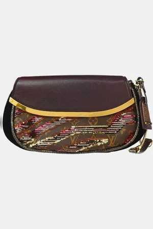 LOUIS VUITTON Bordeaux Monogram Savage Tiger Clutch Bag