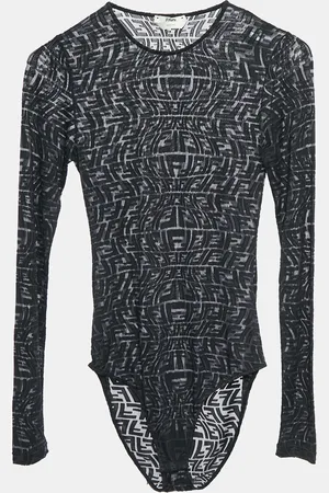 Fendi FF Stretch Tulle Sheer Bodysuit XS