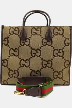 Gucci Brown Canvas Jumbo GG Tote Bag