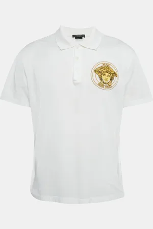 VERSACE Medusa Embroidery Pique Cotton Polo T-Shirt XXXL