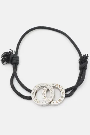 Bvlgari Interlocking Circles Sterling Silver Adjustable Cord Bracelet