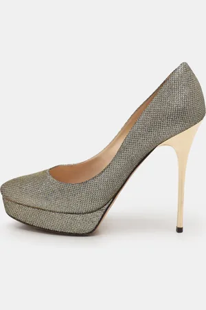 Jimmy Choo Coarse Glitter Eros Platform Pumps Size 39.5