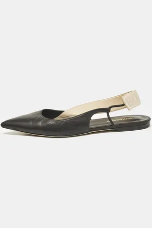 Burberry Leather Maria Logo Slingback Flats Size 37