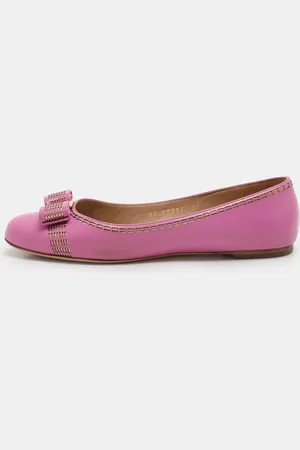 Salvatore Ferragamo Leather Vara Bow Ballet Flats Size 37.5